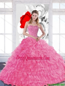 Perfect 2015 Sweet 15 Dresses with Beading and Ruffled Layers