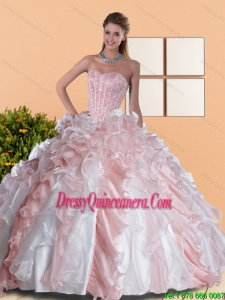 2015 Pretty Sweetheart Quinceanera Dresses with Beading and Ruffles