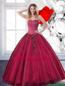 Sweetheart 2015 Vintage Quinceanera Dresses with Beading and Appliques