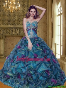 Exclusive Colorful Sweet 15 Dresses with Appliques and Pick Ups