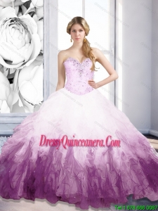 2015 New Style Sweetheart Multi Color Quinceanera Dresses with Beading and Ruffles
