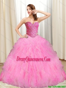 New Style Beading and Ruffles Quinceanera Dresses in Multi Color for 2015