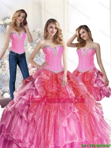 2015 New Style Multi Color Quinceanera Dresses with Beading and Ruffles