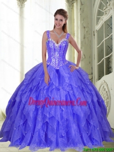 New Style Beading and Ruffles Quinceanera Dresses in Lavender for 2015