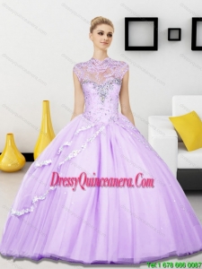 Pretty Beading Sweetheart Tulle Quinceanera Dresses for 2015