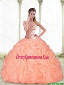 Pretty Sweetheart Beading and Pick Ups Orange 2015 Quinceanera Dresses