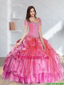 Vintage Beading Quinceanera Dresses in Multi Color for 2015
