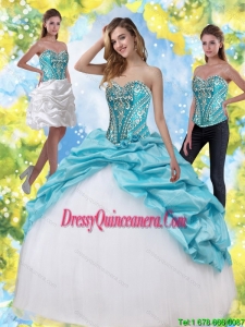 Vintage Sweet 15 Dresses with Embroidery and Pick Ups