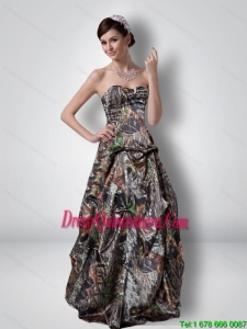 Popular A Line Sweetheart Beading Camo Dama Dresses with Outdoor