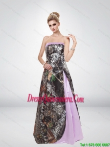 Popular Multi Color Strapless 2015 Pretty Camo Dama Dresses