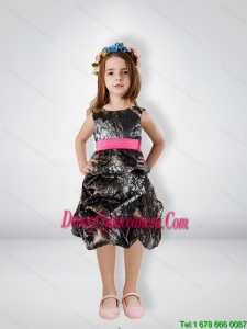 Fashionable Knee Length Camo Little Girl Pageant Dreses