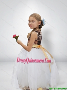 Lovely Ball Gown Camo Little Girl Pageant Dreses with Bowknot