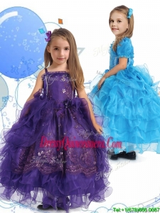 Luxurious Spaghetti Straps Little Girl Pageant Dress with Lace and Ruffled Layers