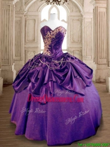 Exclusive Beaded and Ruffled Taffeta Sweet 16 Dress in Purple