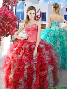 Gorgeous Really Puffy Sweet 16 Quinceanera Dress with Beading and Ruffles