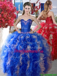 New Style Elegant Applique and Ruffled Big Puffy Quinceanera Dress in Organza
