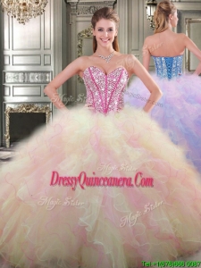 New Style Lovely Big Puffy Tulle Quinceanera Dress with Beading and Ruffles