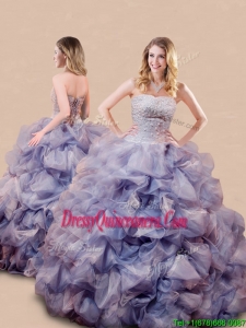 New Style Romantic Beaded and Bubble Big Puffy Quinceanera Dress in Lavender