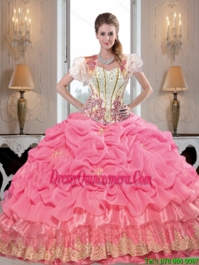 Comfortable Sweetheart 2015 Quinceanera Dresses with Appliques and Beading