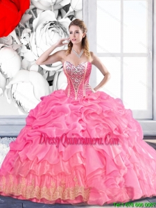 Classical Sweetheart 2015 Quinceanera Dress with Beading and Pick Ups