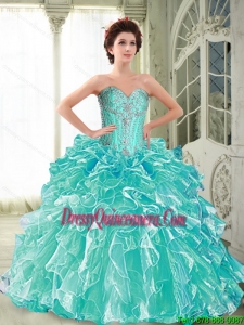 Comfortable Sweetheart 2015 Quinceanera Dresses with Ruffles and Beading
