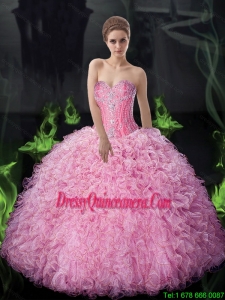 Sophisticated Ball Gown Beaded and Ruffles 2015 Quinceanera Dresses