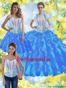 Elegant Ball Gown Luxurious Sweet 16 Dresses with Beading and Ruffles