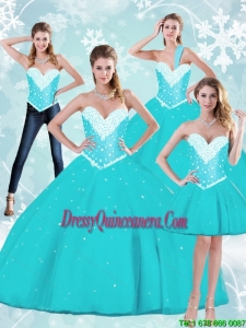 Flirting Floor Length 2015 Quinceanera Dresses with Beading and Ruffles