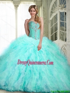 Beautiful Sweetheart Luxurious Sweet 16 Dresses with Ruffles and Beading