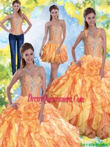 Modern Luxurious Sweet 16 Dresses with Beading and Ruffles in Multi Color
