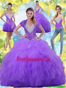 2015 Beautiful Ball Gown Luxurious Sweet 16 Dresses with Beading and Ruffles