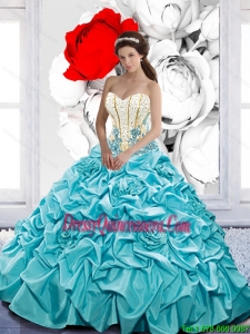 Pick Ups and Beaded New Style Quinceanera Dresses with Hand Made Flowers
