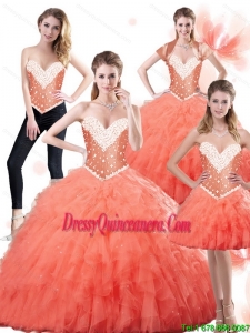 Super Hot Sweetheart Watermelon New Style Quinceanera Dresses for 2015
