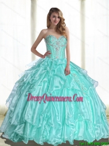 2015 Popular Sweetheart Perfect Sweet 15 Dresses with Beading and Appliques