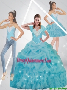 Cute Beaded 2015 Perfect Sweet 15 Dresses in Baby Blue