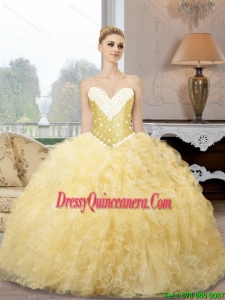 Sweetheart Vintage Quinceanera Dresses with Beading and Ruffles
