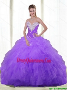 Vintage Sweetheart Quinceanera Dresses with Beading and Ruffles
