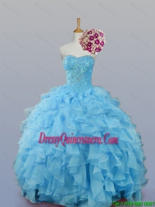 2015 Fall Pretty Sweetheart Quinceanera Dresses with Ruffles