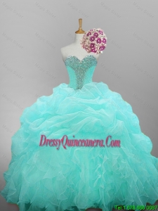 2015 Winter New Style Sweetheart Beaded Quinceanera Dresses with Ruffled Layers