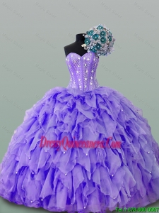 Beautiful Quinceanera Dresses with Beading and Ruffles for 2015 Fall