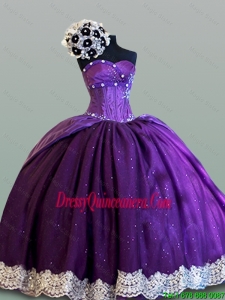 Pretty Ball Gown Sweetheart Quinceanera Dresses with Lace for 2015 Fall