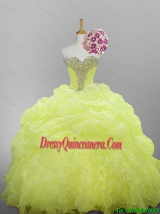 2015 Fall Pretty Sweetheart Beaded Quinceanera Dresses with Ruffled Layers