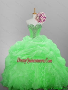 Beautiful Beaded Quinceanera Dresses in Organza for 2015 Fall