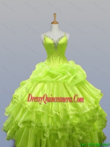 Luxurious Straps Quinceanera Dresses with Ruffled Layers for 2015 Fall