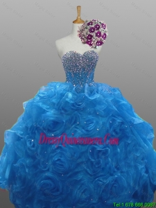 New Style Beaded Quinceanera Gowns in Organza for 2015 Fall