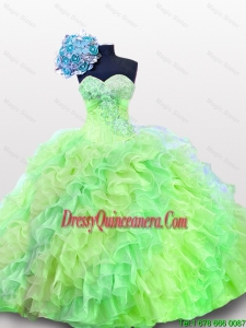 Pretty 2016 Summer Quinceanera Dresses with Sequins and Ruffles