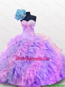 2015 Fall Luxurious Quinceanera Dresses with Sequins and Ruffles