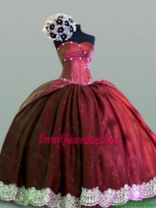 Elegant Sweetheart Lace Quinceanera Gowns in Taffeta for 2015 Fall