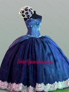 Luxurious Quinceanera Dresses with Lace in Navy Blue for 2015 Fall