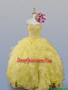New Arrival 2016 Summer Sweetheart Dress for Quince with Beading and Ruffles